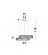 Conceto Integrated LED Pendant Ceiling Light Gold Metal Crystal LED 50W 4070Lm 3500K-2
