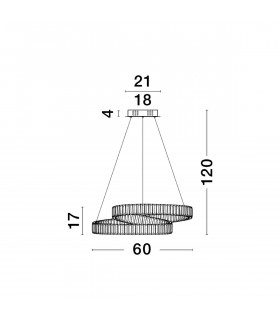 Conceto Integrated LED Pendant Ceiling Light Gold Metal Crystal LED 50W 4070Lm 3500K-2