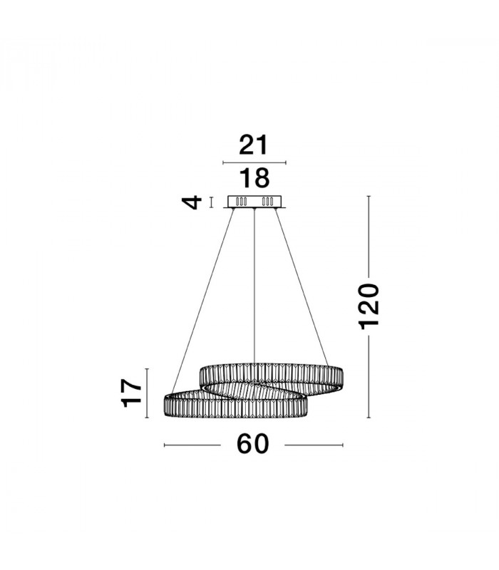 Conceto Integrated LED Pendant Ceiling Light Gold Metal Crystal LED 50W 4070Lm 3500K-2