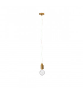 Veda Slim Pendant Ceiling Light Brass Metal Clear Glass LED G9-1
