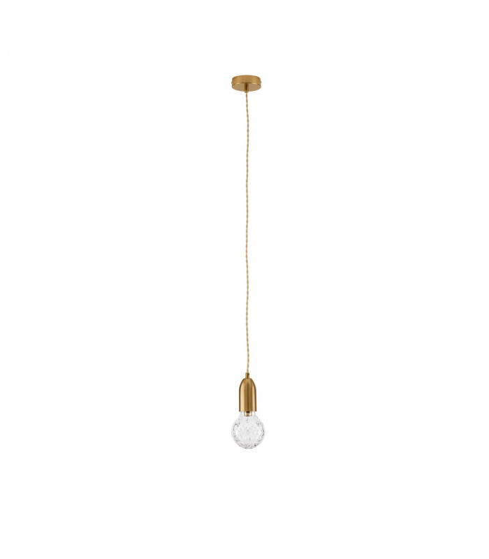 Veda Slim Pendant Ceiling Light Brass Metal Clear Glass LED G9-1