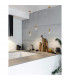 Veda Slim Pendant Ceiling Light Brass Metal Clear Glass LED G9-2