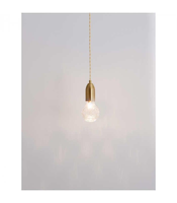 Veda Slim Pendant Ceiling Light Brass Metal Clear Glass LED G9-5