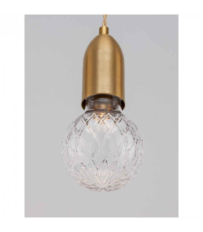 Veda Slim Pendant Ceiling Light Brass Metal Clear Glass LED G9-6