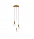 Veda 3 Light Cluster Pendant Ceiling Light Brass Metal Clear Glass LED G9-1
