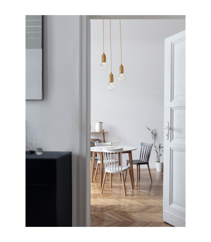 Veda 3 Light Cluster Pendant Ceiling Light Brass Metal Clear Glass LED G9-2