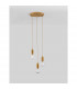Veda 3 Light Cluster Pendant Ceiling Light Brass Metal Clear Glass LED G9-3