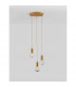 Veda 3 Light Cluster Pendant Ceiling Light Brass Metal Clear Glass LED G9-4