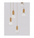 Veda 5 Light Cluster Pendant Ceiling Light Brass Metal Clear Glass LED G9-5