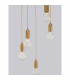 Veda 5 Light Cluster Pendant Ceiling Light Brass Metal Clear Glass LED G9-7