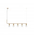 Veda 5 Light Bar Pendant Ceiling Light Brass Metal Clear Glass LED G9-1
