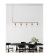 Veda 5 Light Bar Pendant Ceiling Light Brass Metal Clear Glass LED G9-2