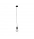Veda Slim Pendant Ceiling Light Black Metal Clear Glass LED G9-1
