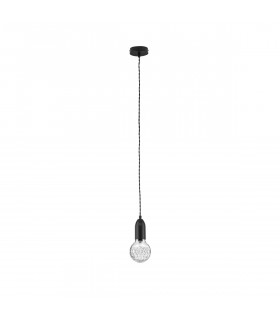 Veda Slim Pendant Ceiling Light Black Metal Clear Glass LED G9-1