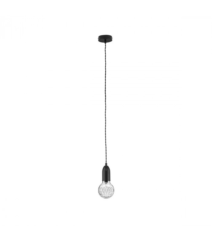 Veda Slim Pendant Ceiling Light Black Metal Clear Glass LED G9-1