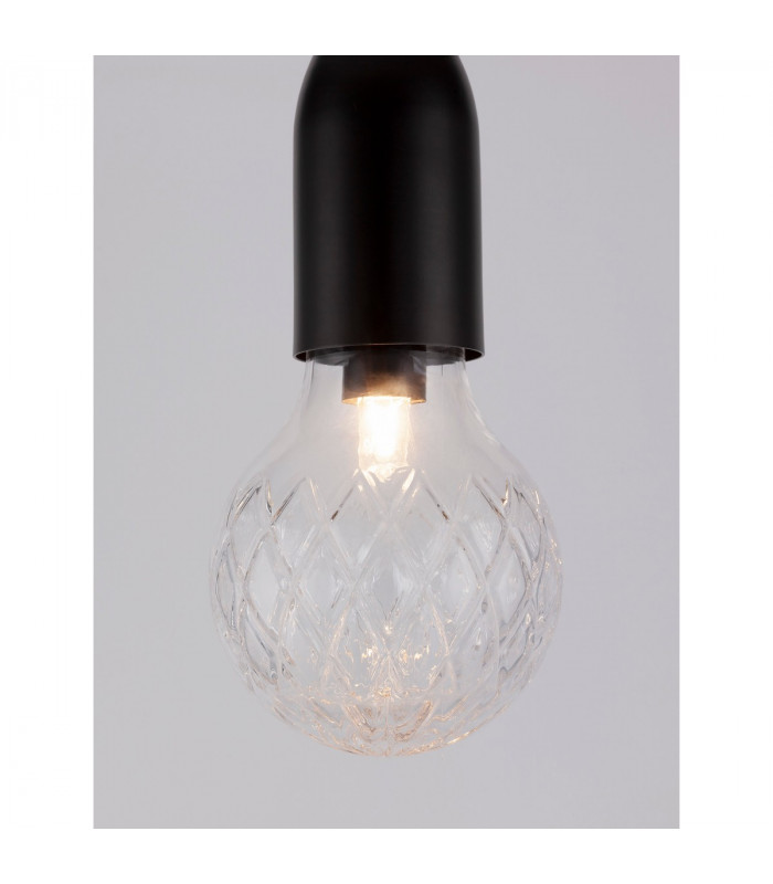 Veda Slim Pendant Ceiling Light Black Metal Clear Glass LED G9-6