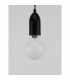 Veda Slim Pendant Ceiling Light Black Metal Clear Glass LED G9-7