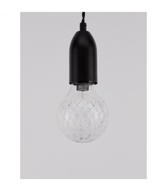 Veda Slim Pendant Ceiling Light Black Metal Clear Glass LED G9-7