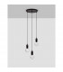 Veda 3 Light Cluster Pendant Ceiling Light Black Metal Clear Glass LED G9-4