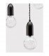 Veda 3 Light Cluster Pendant Ceiling Light Black Metal Clear Glass LED G9-5
