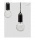 Veda 3 Light Cluster Pendant Ceiling Light Black Metal Clear Glass LED G9-6