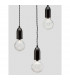 Veda 3 Light Cluster Pendant Ceiling Light Black Metal Clear Glass LED G9-7