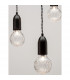 Veda 3 Light Cluster Pendant Ceiling Light Black Metal Clear Glass LED G9-8