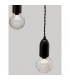 Veda 3 Light Cluster Pendant Ceiling Light Black Metal Clear Glass LED G9-9