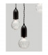 Veda 3 Light Cluster Pendant Ceiling Light Black Metal Clear Glass LED G9-11