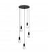 Veda 5 Light Cluster Pendant Ceiling Light Black Metal Clear Glass LED G9-1