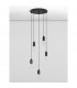 Veda 5 Light Cluster Pendant Ceiling Light Black Metal Clear Glass LED G9-3