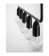 Veda 5 Light Bar Pendant Ceiling Light Black Metal Clear Glass LED G9-6