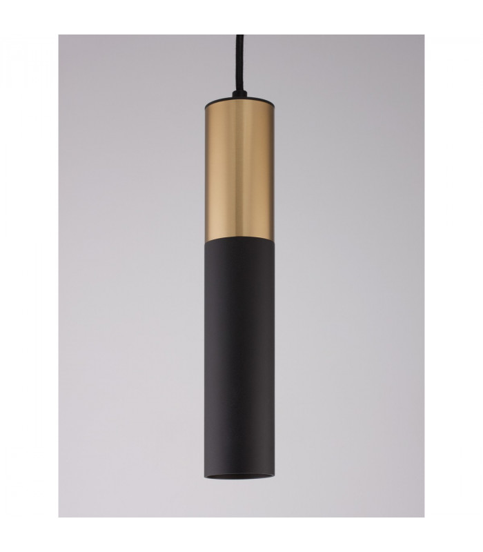 Pogno 5.6cm Long Slim Pendant Ceiling Light Sandy Black Gold Aluminium LED GU10 1x10W-4