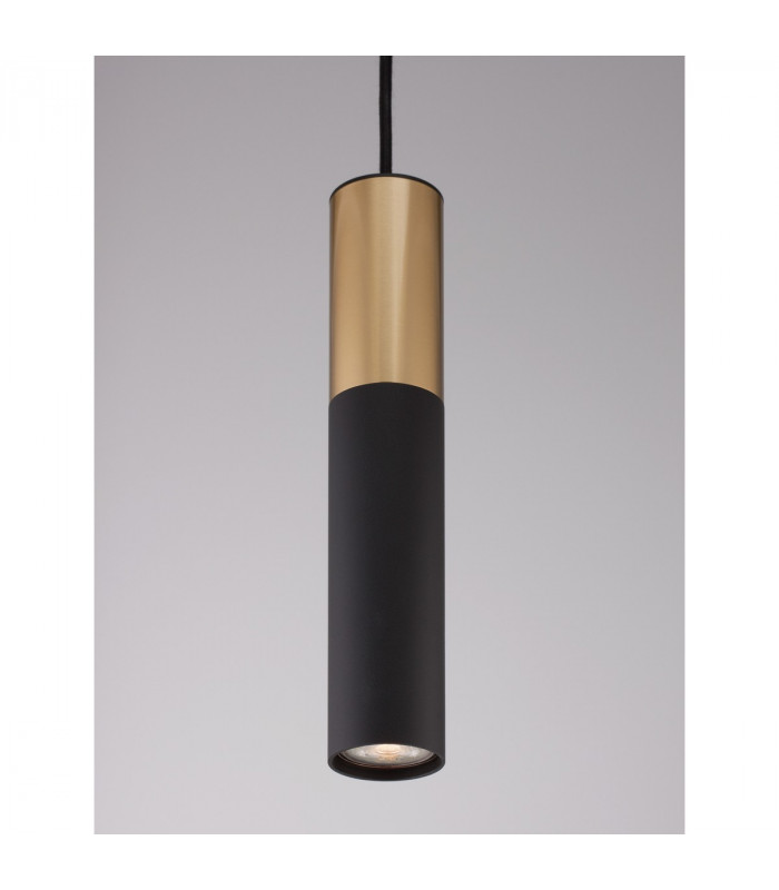 Pogno 5.6cm Long Slim Pendant Ceiling Light Sandy Black Gold Aluminium LED GU10 1x10W-5