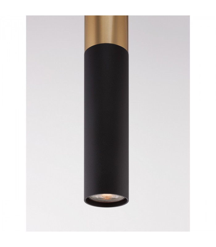 Pogno 5.6cm Long Slim Pendant Ceiling Light Sandy Black Gold Aluminium LED GU10 1x10W-6