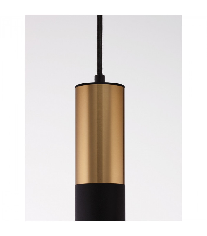 Pogno 5.6cm Long Slim Pendant Ceiling Light Sandy Black Gold Aluminium LED GU10 1x10W-7