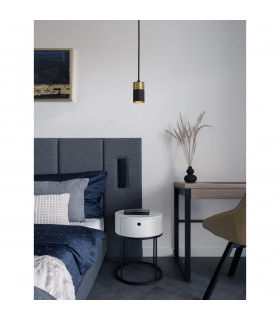 Pogno 5.6cm Slim Pendant Ceiling Light Sandy Black Gold Aluminium LED GU10 1x10W-2