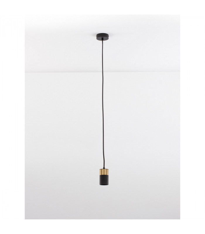 Pogno 5.6cm Slim Pendant Ceiling Light Sandy Black Gold Aluminium LED GU10 1x10W-3