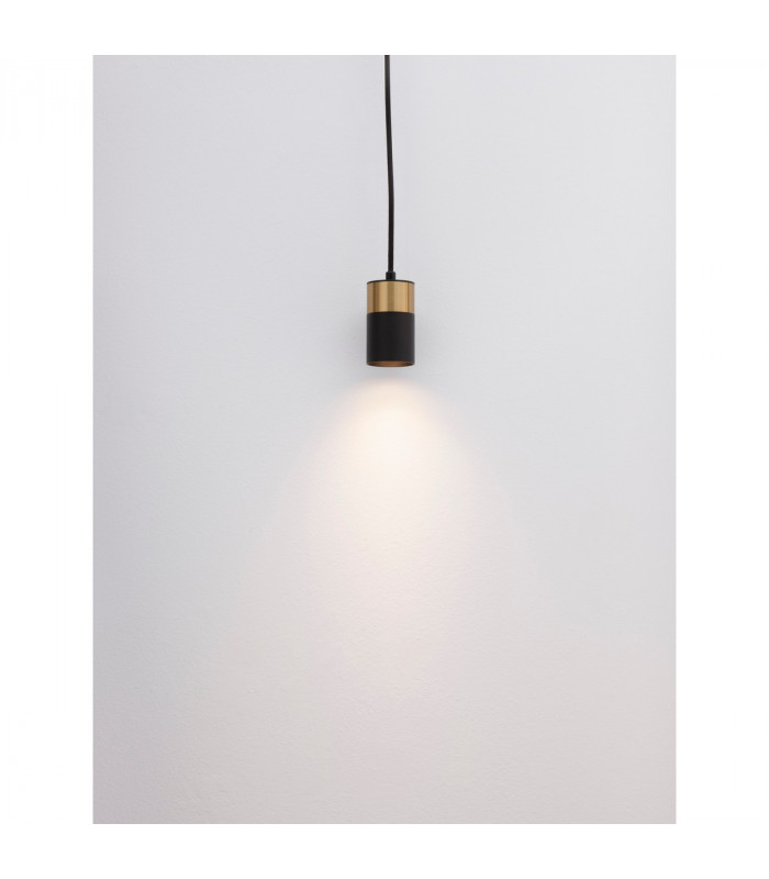 Pogno 5.6cm Slim Pendant Ceiling Light Sandy Black Gold Aluminium LED GU10 1x10W-4