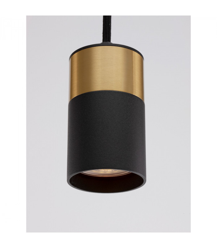 Pogno 5.6cm Slim Pendant Ceiling Light Sandy Black Gold Aluminium LED GU10 1x10W-5