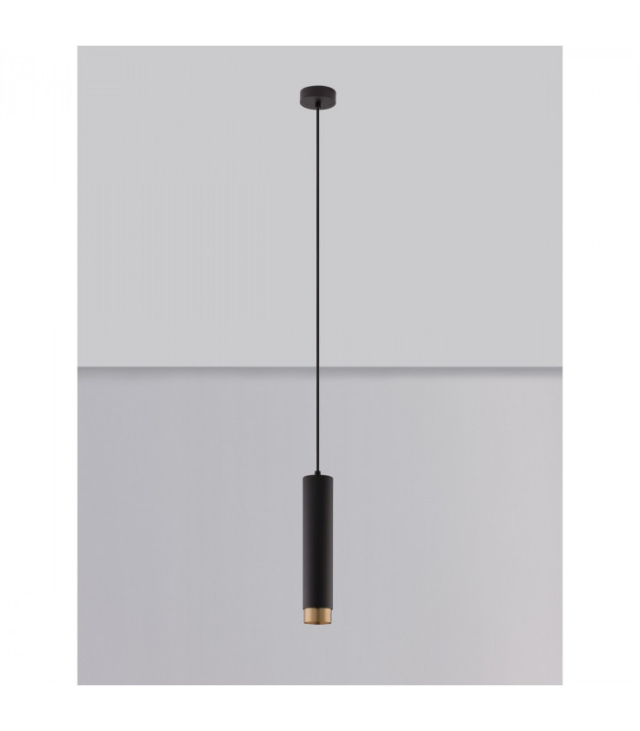 Pogno 5.9cm Long Slim Pendant Ceiling Light Sandy Black Gold Aluminium LED GU10 1x10W-3