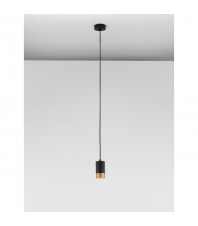 Pogno 5.9cm Slim Pendant Ceiling Light Sandy Black Gold Aluminium LED GU10 1x10W-2