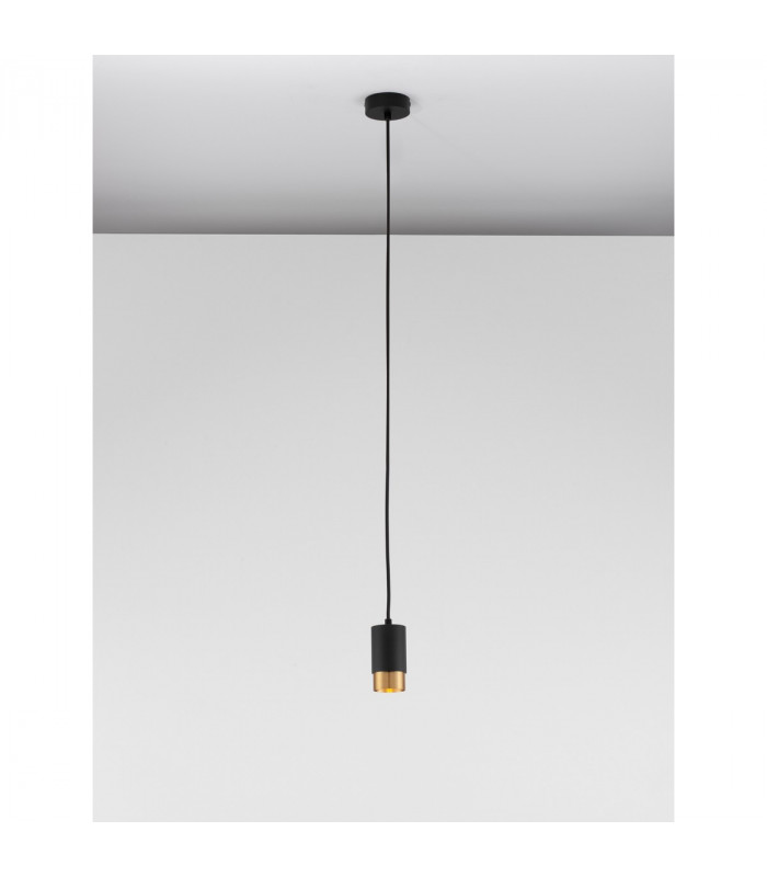 Pogno 5.9cm Slim Pendant Ceiling Light Sandy Black Gold Aluminium LED GU10 1x10W-2