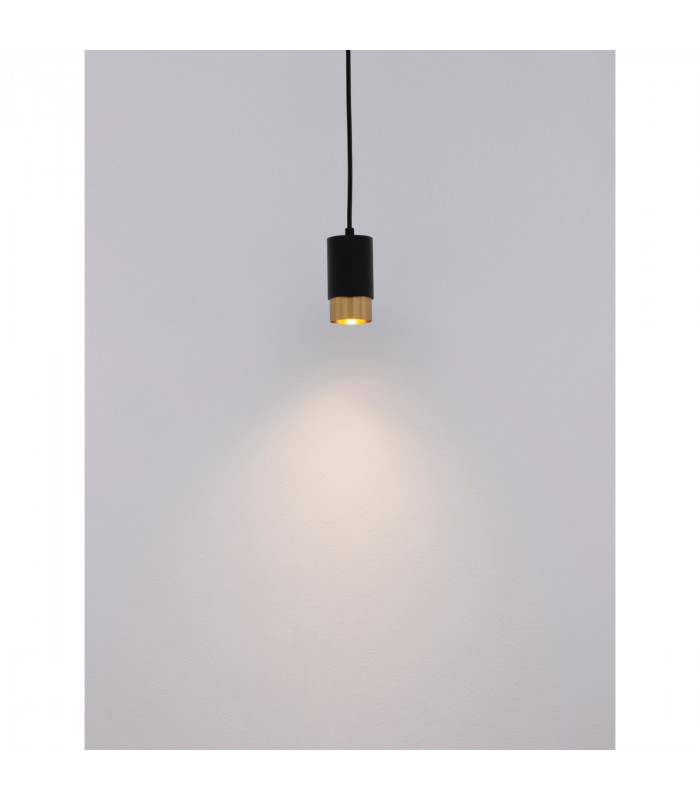 Pogno 5.9cm Slim Pendant Ceiling Light Sandy Black Gold Aluminium LED GU10 1x10W-4