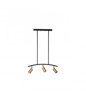 Pogno 3 Light Bar Pendant Ceiling Light Black Gold Aluminium LED GU10 3x10W-1