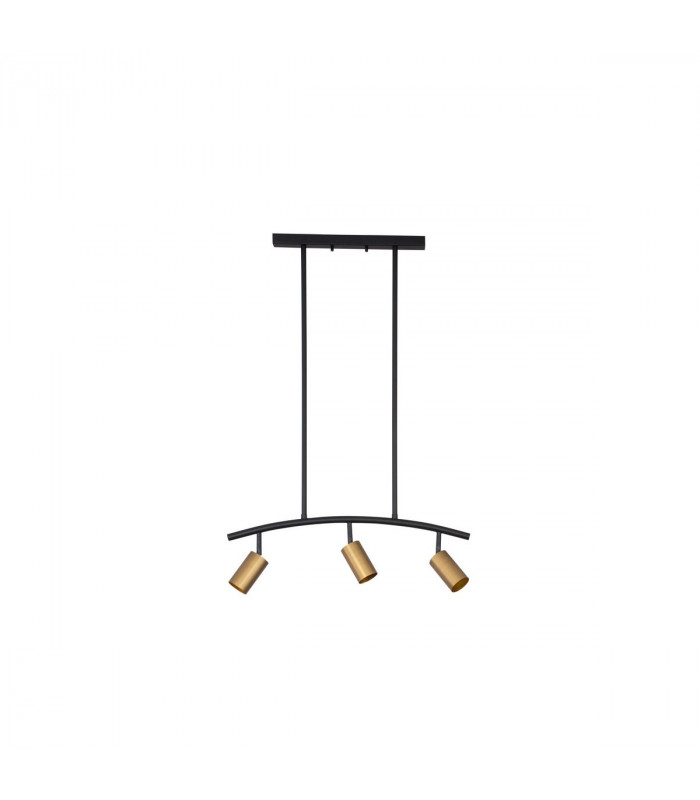 Pogno 3 Light Bar Pendant Ceiling Light Black Gold Aluminium LED GU10 3x10W-1