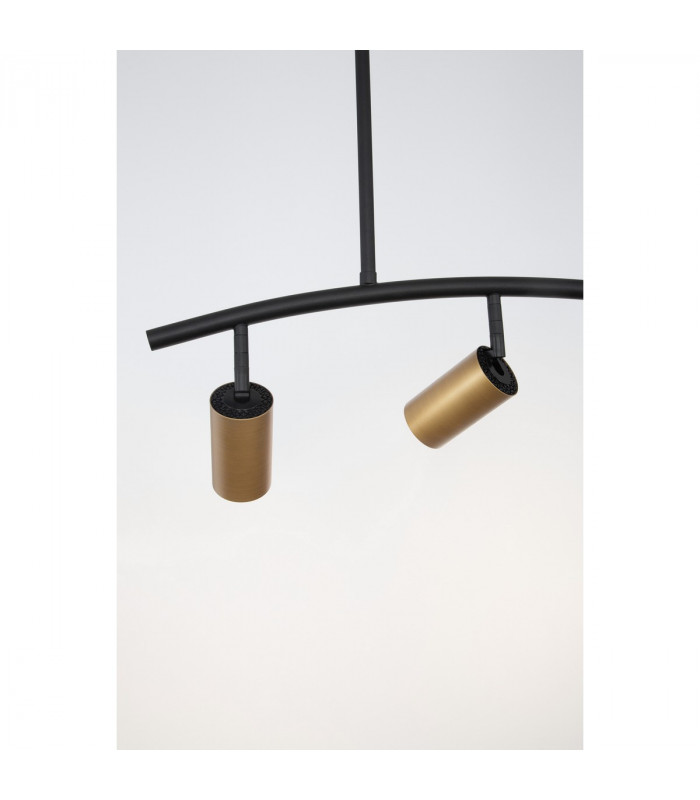 Pogno 3 Light Bar Pendant Ceiling Light Black Gold Aluminium LED GU10 3x10W-4