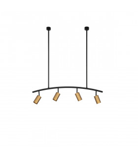 Pogno 4 Light Bar Pendant Ceiling Light Black Gold Aluminium LED GU10 4x10W-1