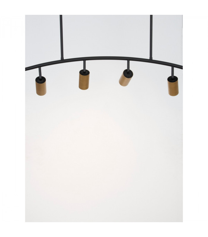 Pogno 4 Light Bar Pendant Ceiling Light Black Gold Aluminium LED GU10 4x10W-4