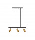 Pogno 3 Light Bar Pendant Ceiling Light Black Gold Aluminium LED GU10 3x10W-1